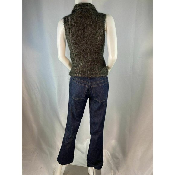 Trussardi Jeans Sleeveless Turtleneck Metallic Dar - Picture 8 of 11